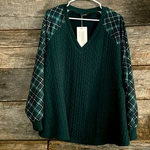 Bloomchic plaid raglan tunic